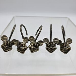 Disney Mickey Mouse Bronze Tone Curtain Hooks Set of 10 Metal Drapery Hooks
